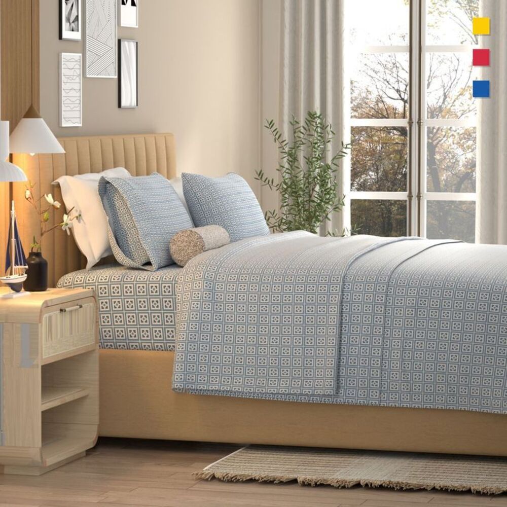 Color Sense -  100% Cotton Percale Cool & Crisp 4-Pie Blue